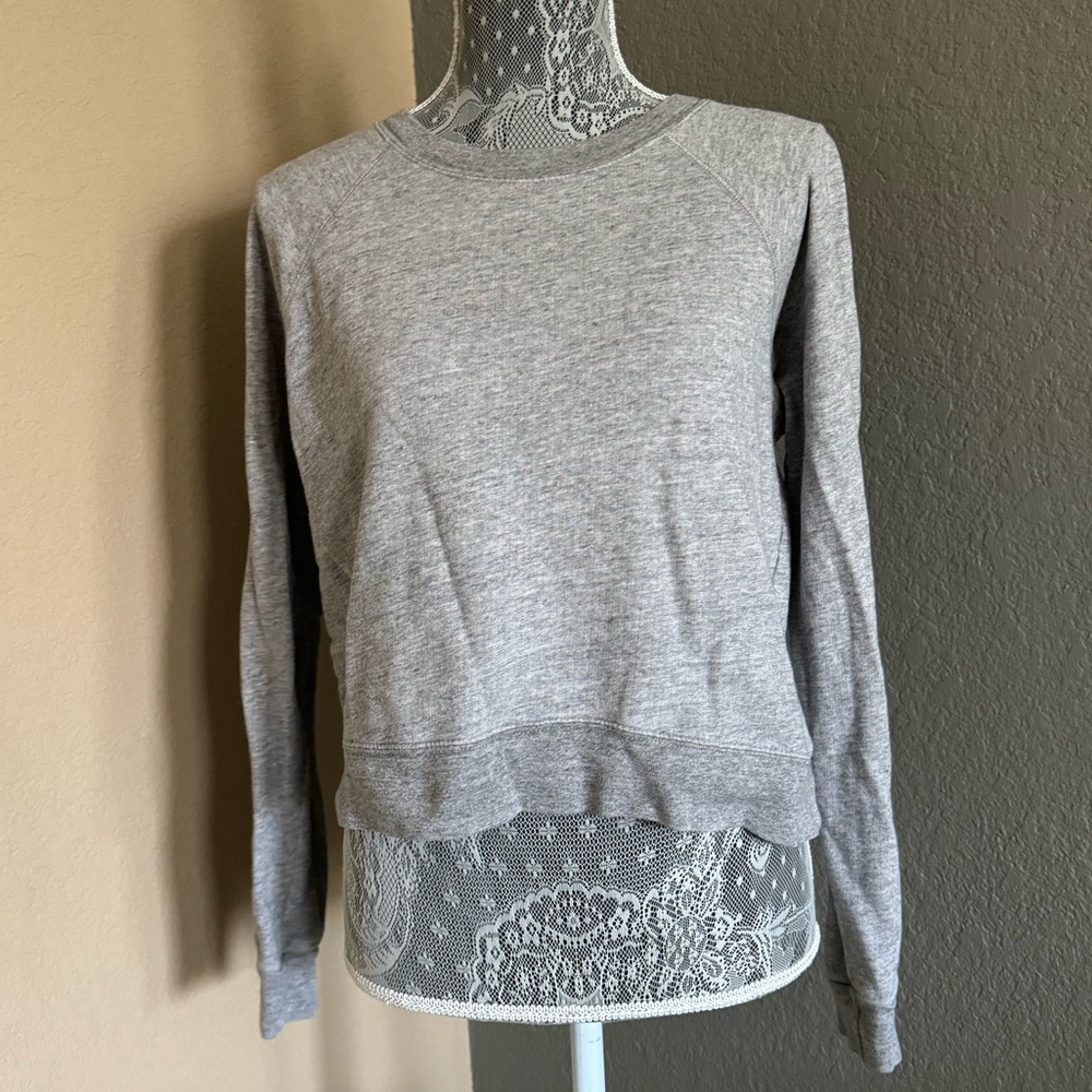 J. Crew Gray Raglan Crew Neck Sweatshirt